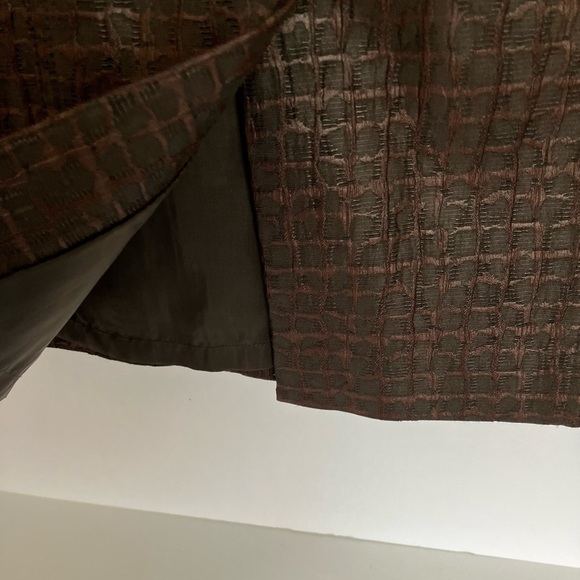 Tribal Women’s Stretch Extensible Brown Pencil Skirt, Croc Embossed, Size 4. - Picture 2 of 4